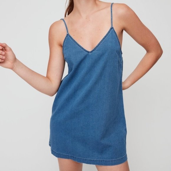 Aritzia Dresses & Skirts - aritzia wilfred free denim mini dress